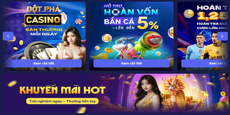 Tặng thưởng cược sảnh casino tới 3,8tr
